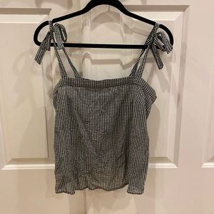 Gingham tank top blouse